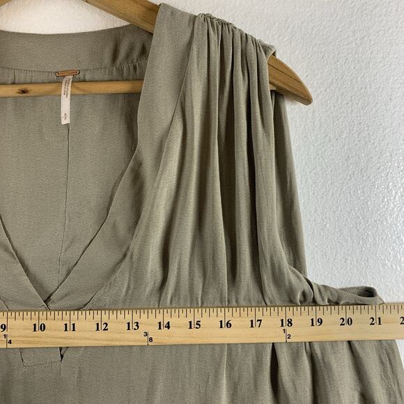 Free People Womens Boho Romantic Sleeveless Top Sz S Taupe Minimalist Flowy - Picture 8 of 13